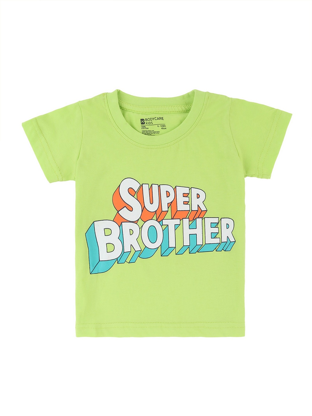 

Bodycare Kids Infants Boys Typography Printed Cotton T-shirt, Green