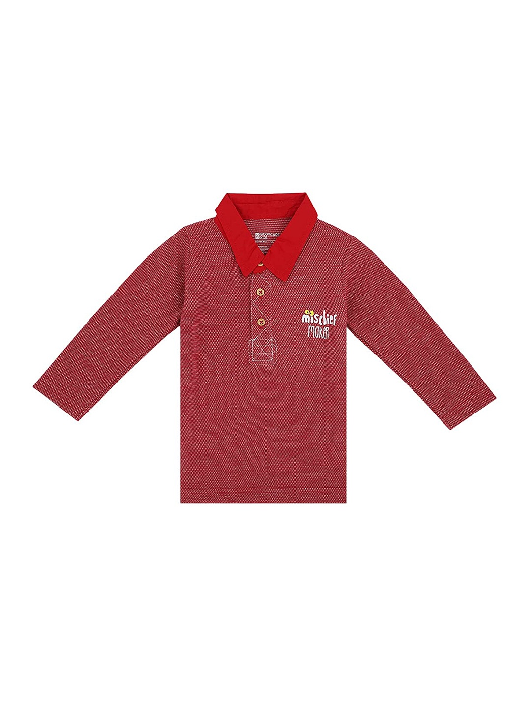 

Bodycare Kids Boys Polo Collar Cotton T-shirt, Red