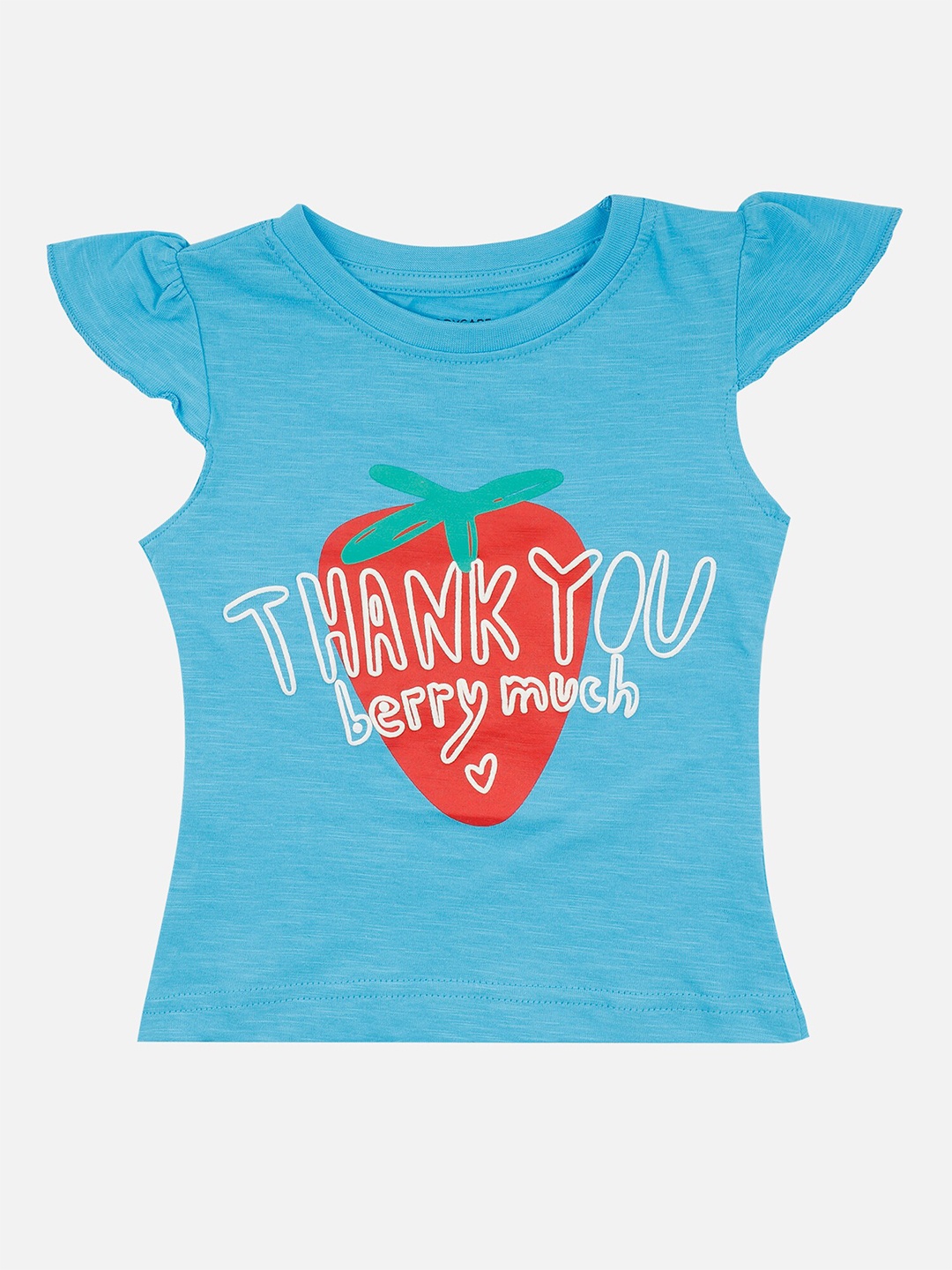 

Bodycare Kids Infants Girls Typography Printed Cotton T-shirt, Blue