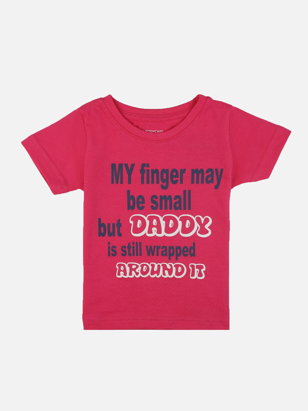 

Bodycare Kids Girls Typography Printed Round Neck Cotton T-shirt, Pink