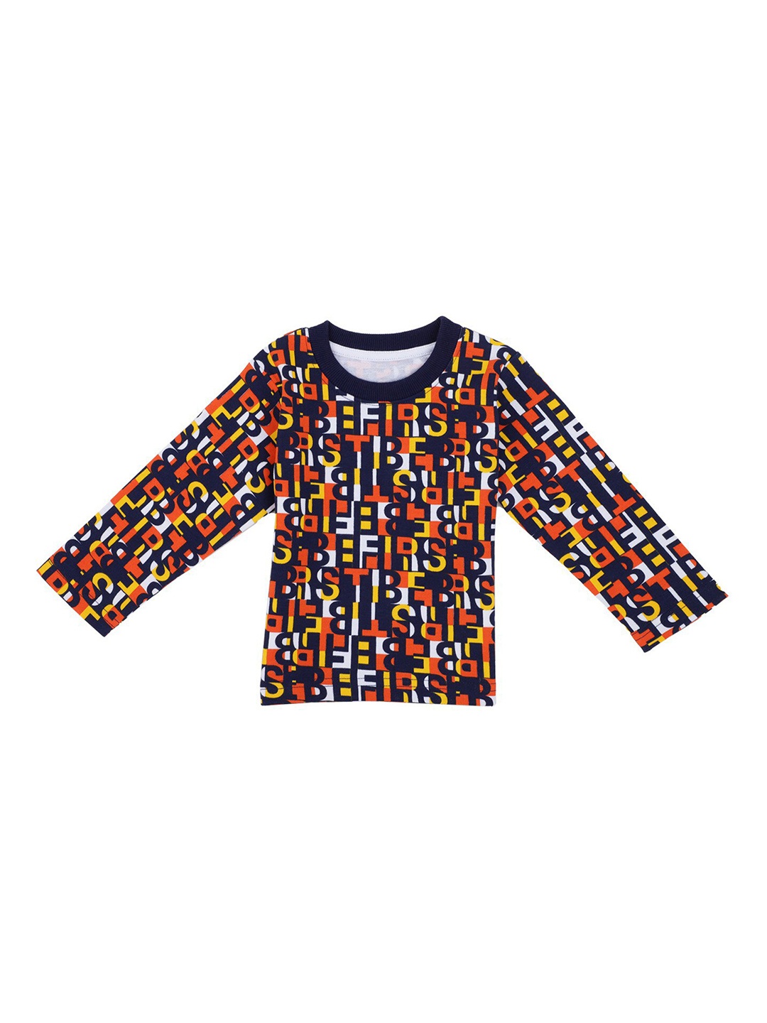 

Bodycare Kids Boys Typography Printed Cotton T-shirt, Navy blue