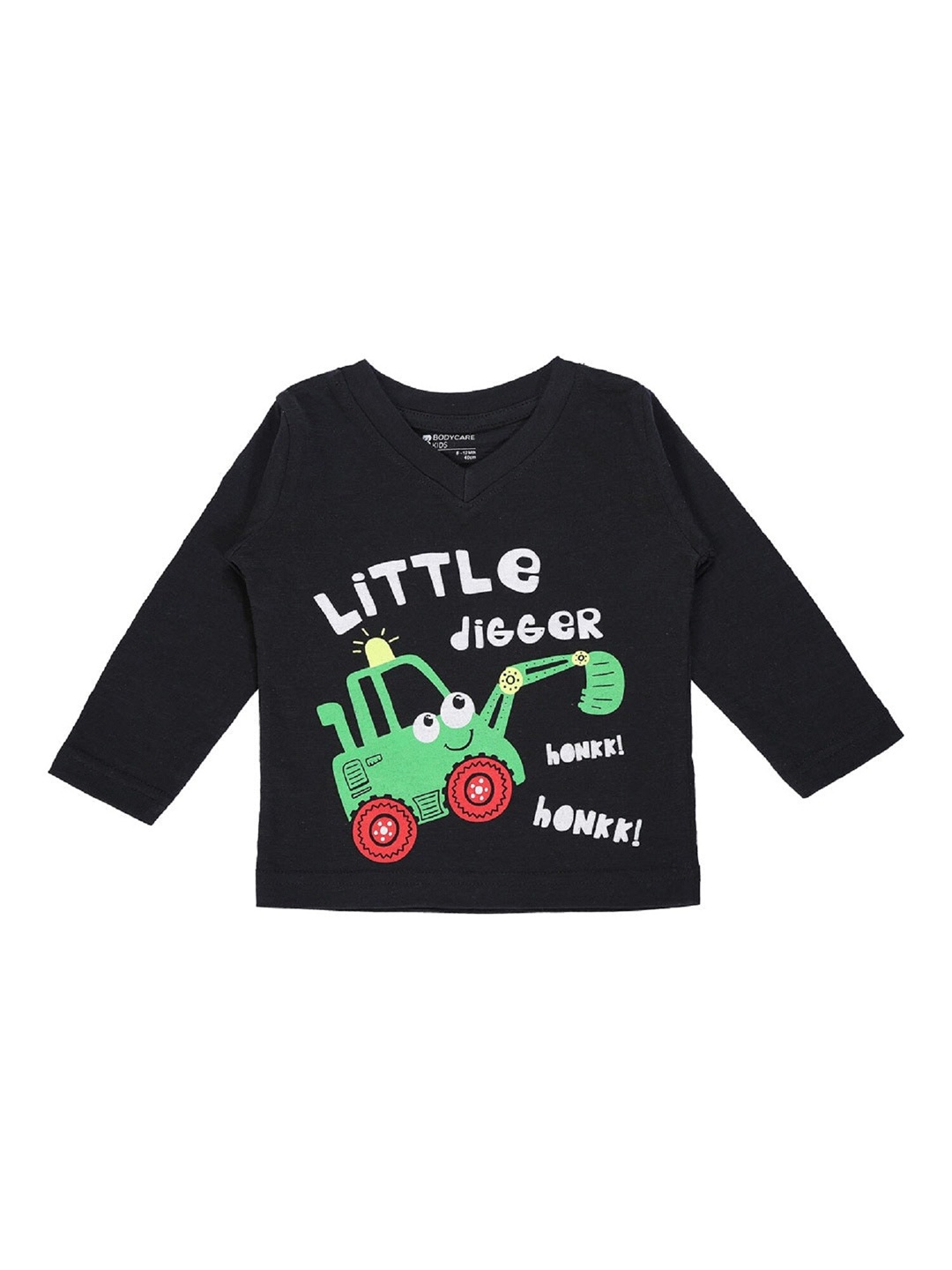 

Bodycare Kids Boys Printed V-Neck Cotton T-shirt, Black