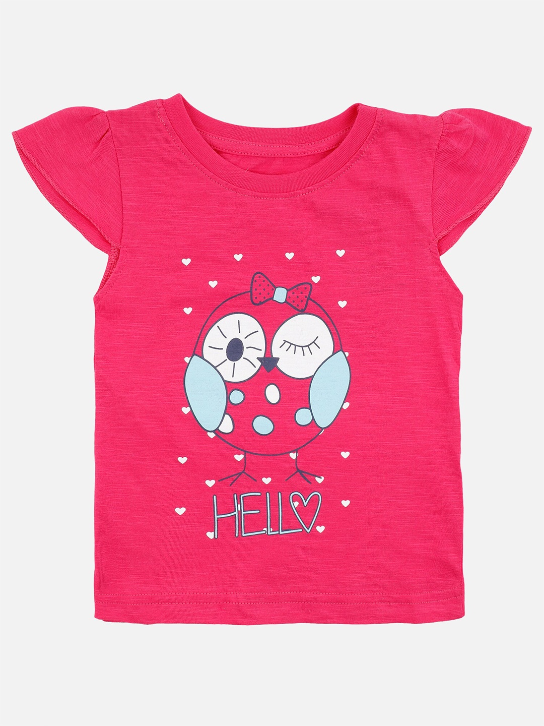 

Bodycare Kids Girls Printed Cotton T-shirt, Pink
