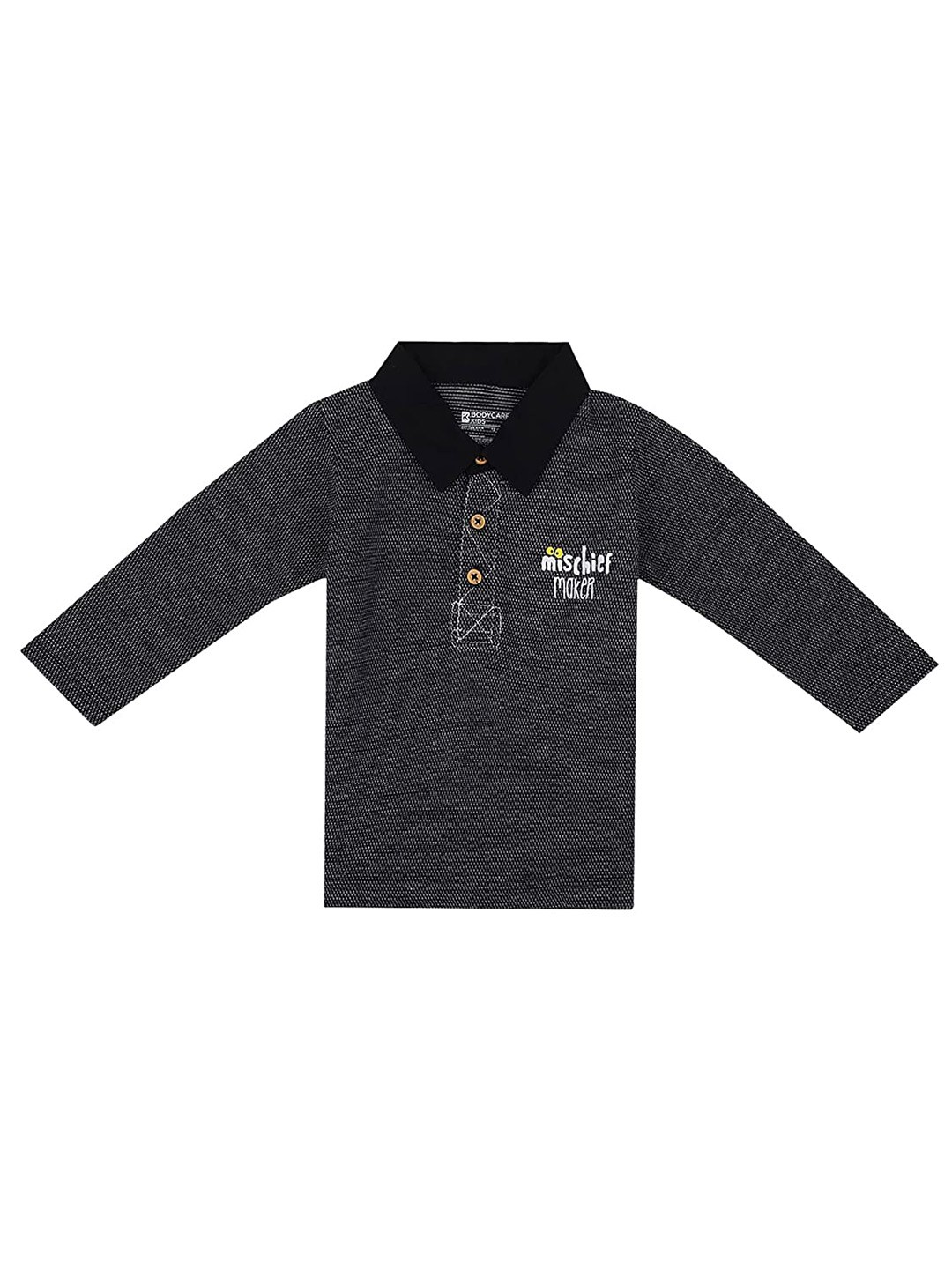 

Bodycare Kids Boys Polo Collar Cotton T-shirt, Black