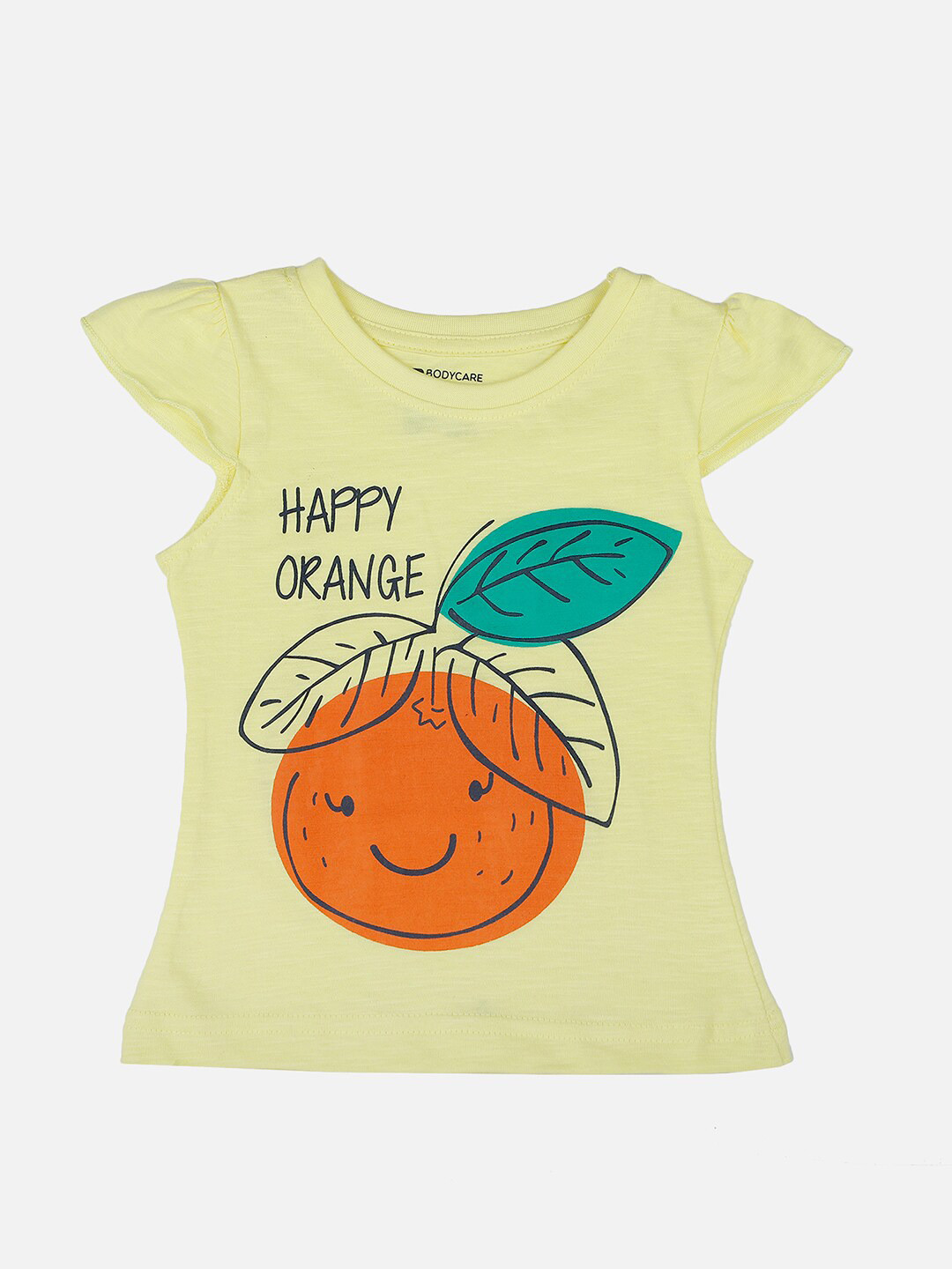 

Bodycare Kids Girls Graphic Printed Cotton T-shirt, Yellow