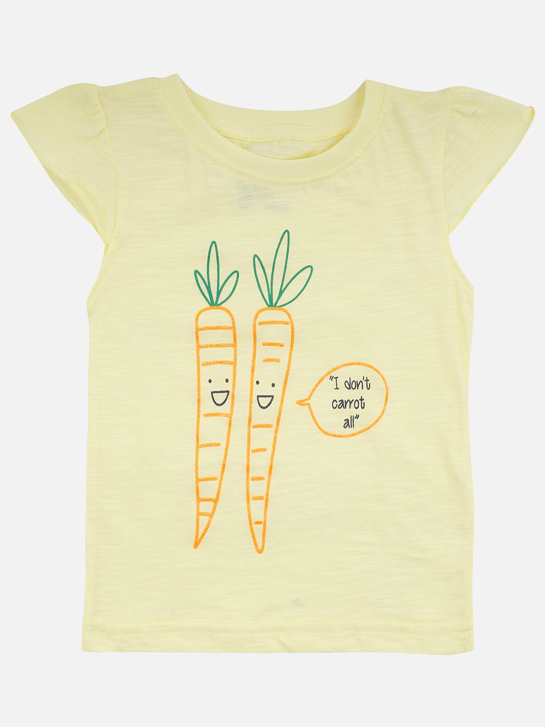 

Bodycare Kids Girls Graphic Printed Round Neck Cotton T-shirt, Yellow