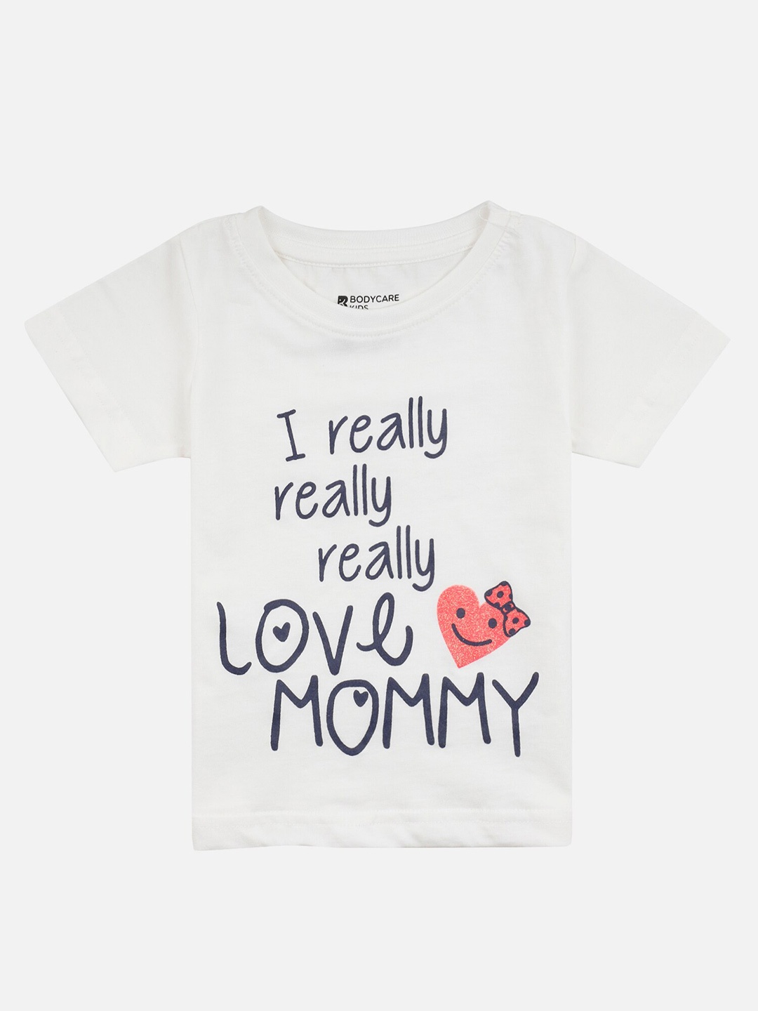 

Bodycare Kids Girls Typography Printed Cotton T-shirt, White