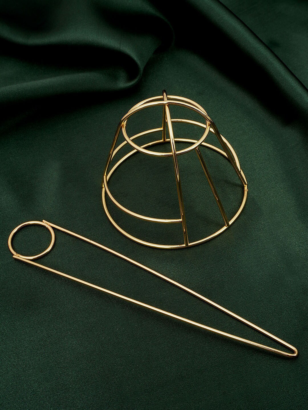 

Ferosh Women Set of 2 Wired Cage Hair Pins, Gold