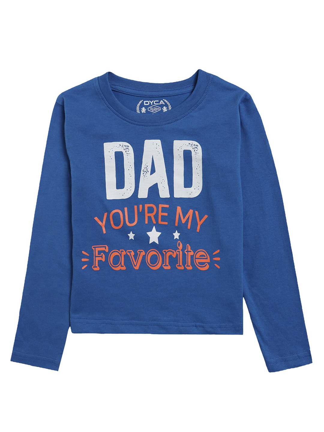 

DYCA Boys Typography Printed Cotton T-shirt, Blue