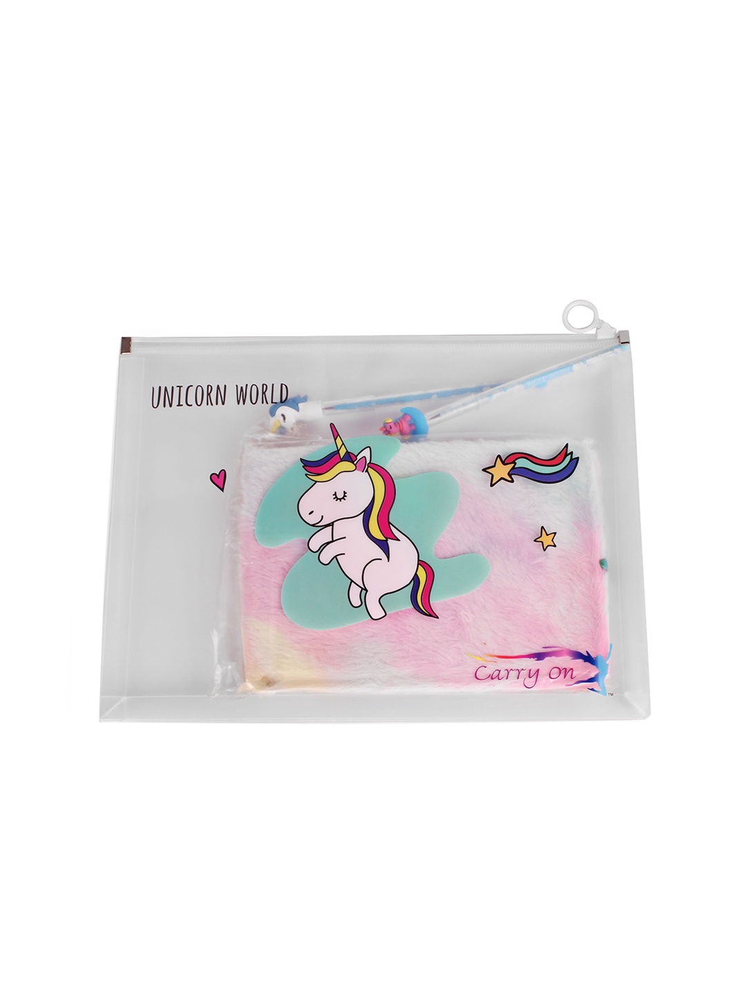 

DukieKooky Kids Set Of 4 Unicorn Notebook & Pencil Stationery, Pink