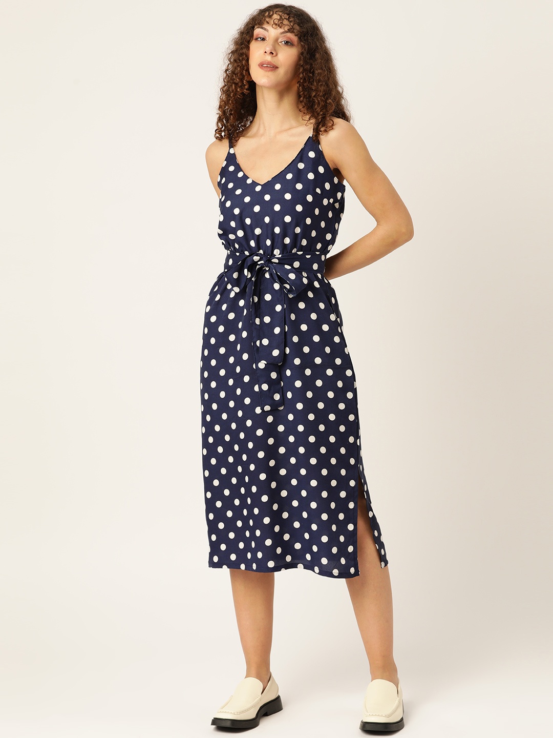 

Sleek Italia Polka Dot Print Crepe Sheath Dress, Blue