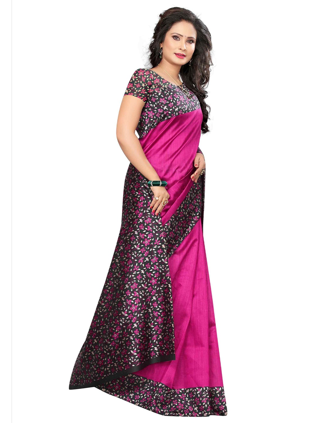 

AADVIKA Art Silk Mysore Silk Saree, Pink