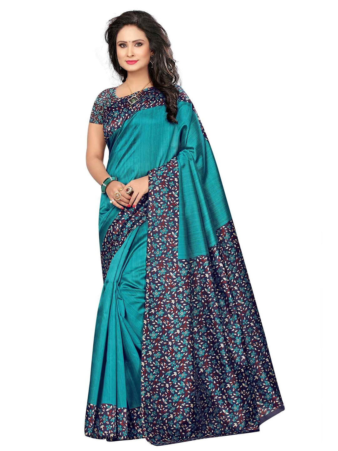 

AADVIKA Art Silk Mysore Silk Saree, Green