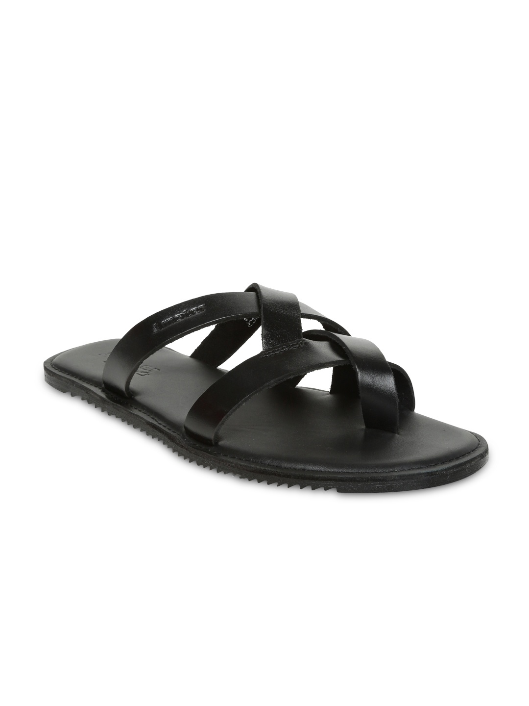 

Amster Men Black Genuine Leather Sandals