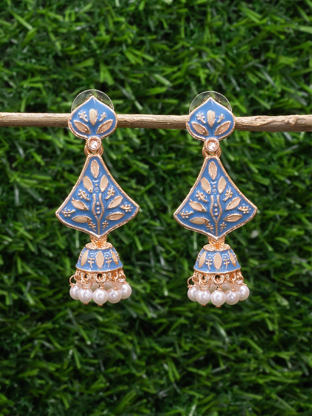 

PRIVIU Classic Jhumkas Earrings, Blue