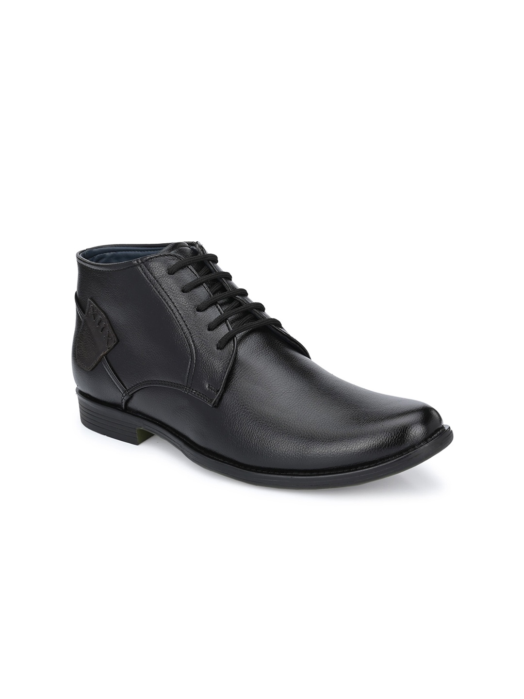

John Karsun Men Lace-Ups Leather Biker Boots, Black
