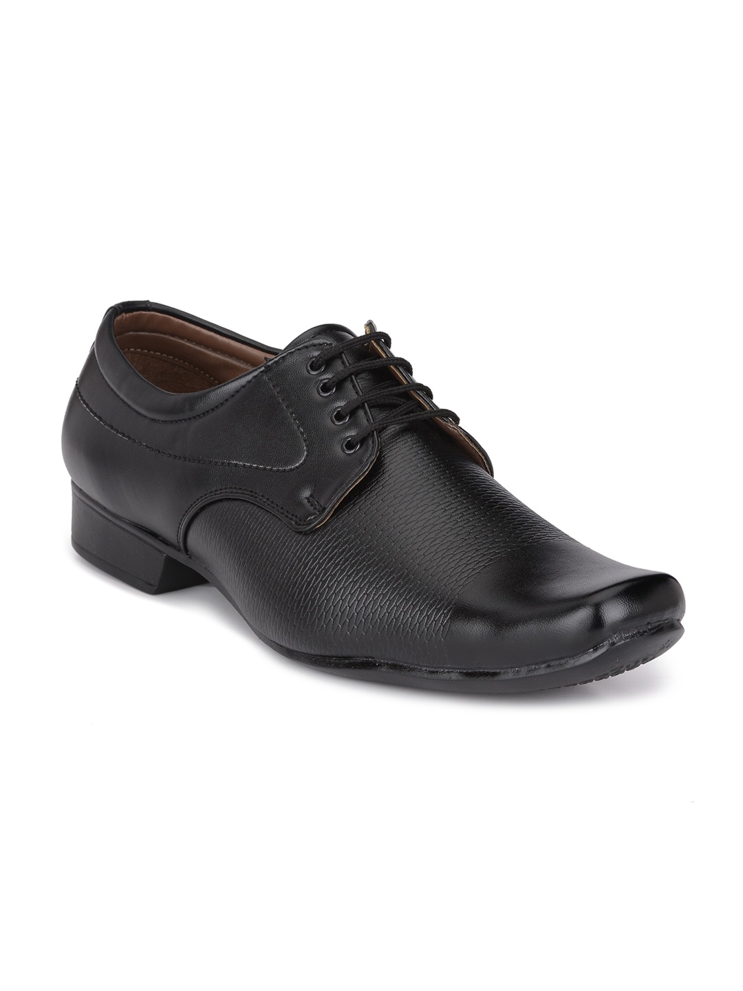 

John Karsun Men Solid Formal Derbys, Black
