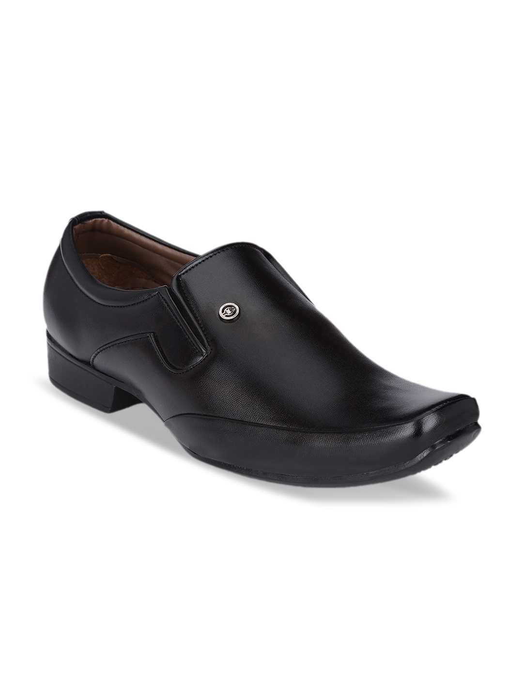 

John Karsun Men Solid Formal Slip-On Shoes, Black