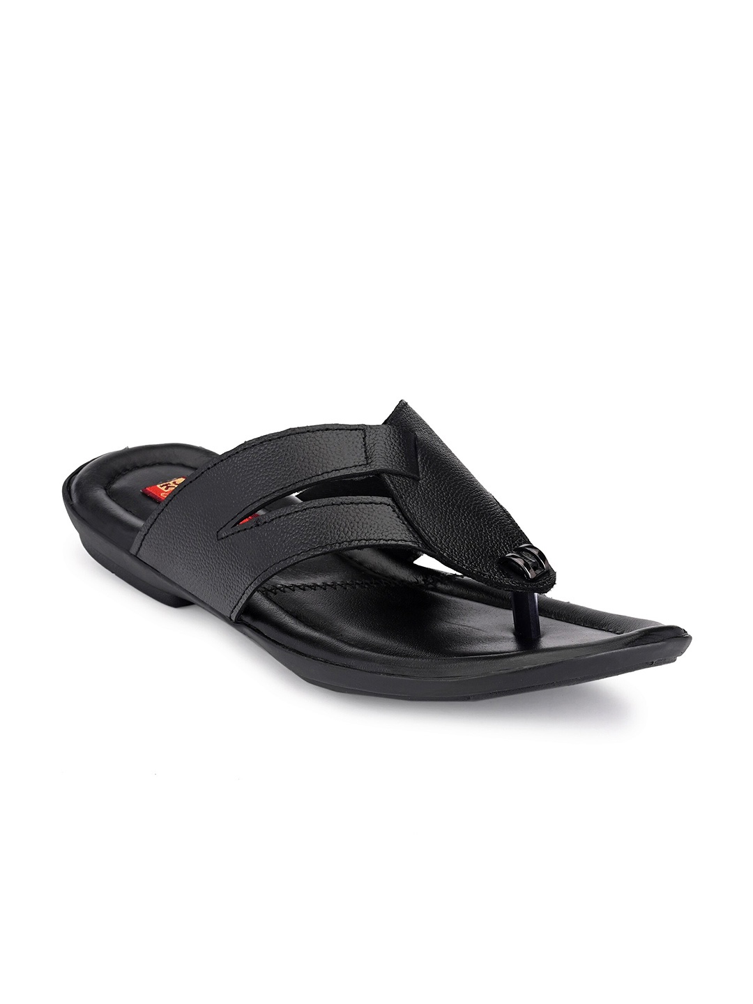

John Karsun Men Leather Comfort Sandals, Black