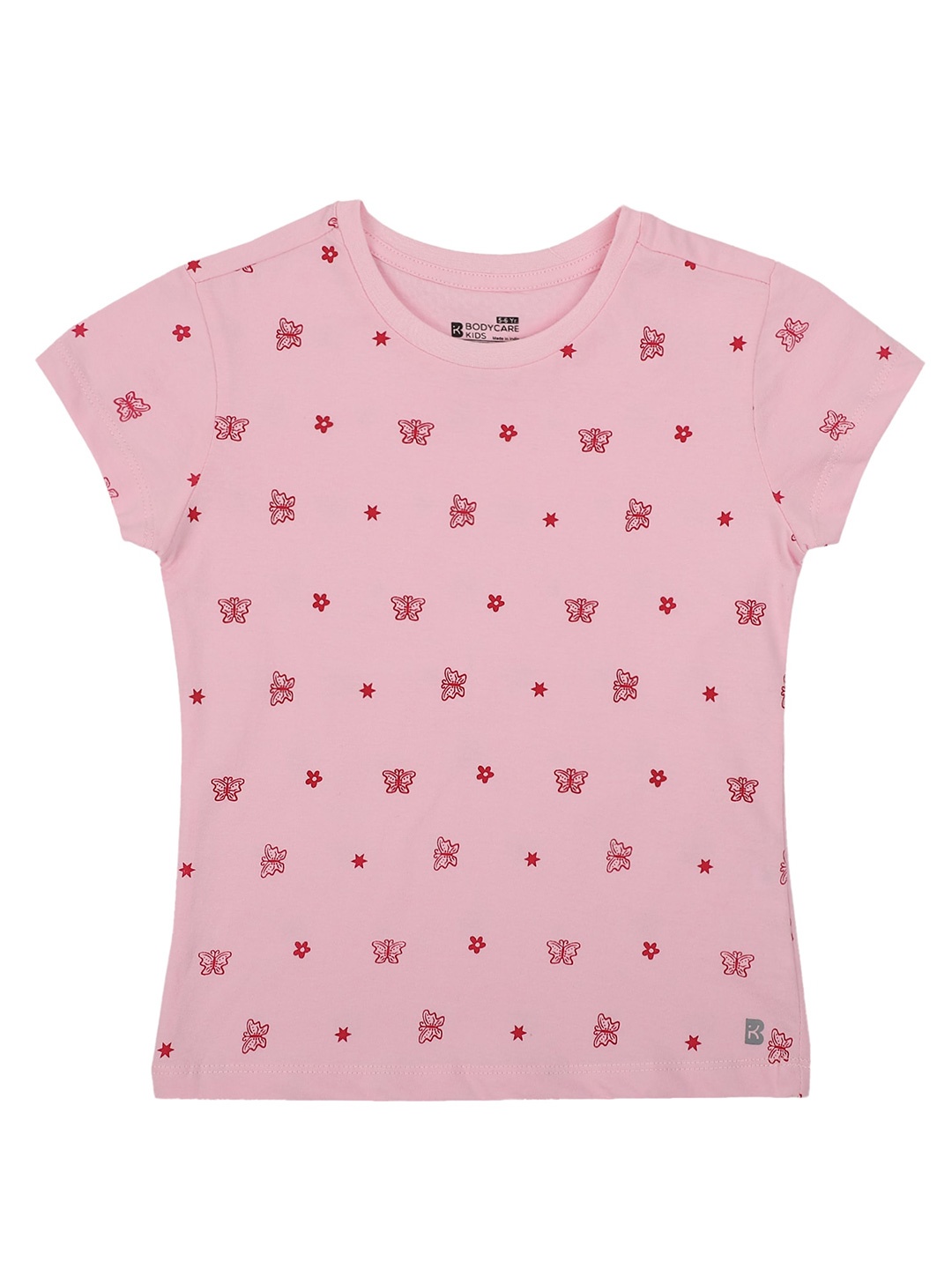 

PROTEENS Girls Antiviral & Antibacterial Conversational Printed Round Neck Cotton T-shirt, Pink