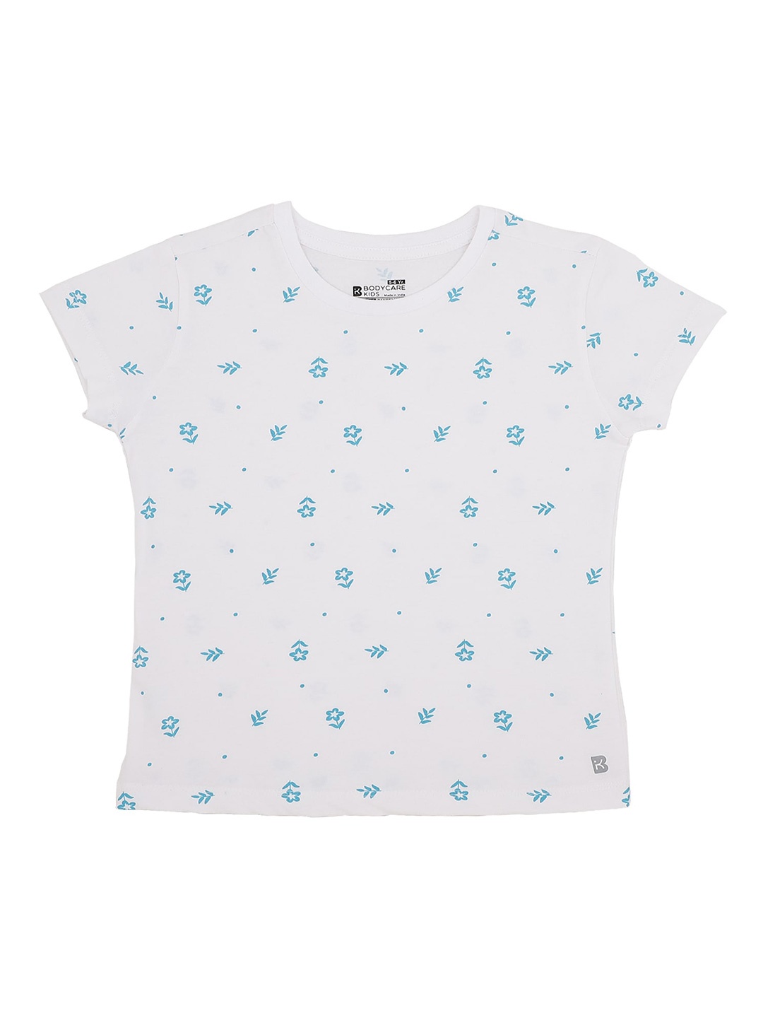 

PROTEENS Girls Antiviral & Antibacterial Floral Printed Cotton T-shirt, White