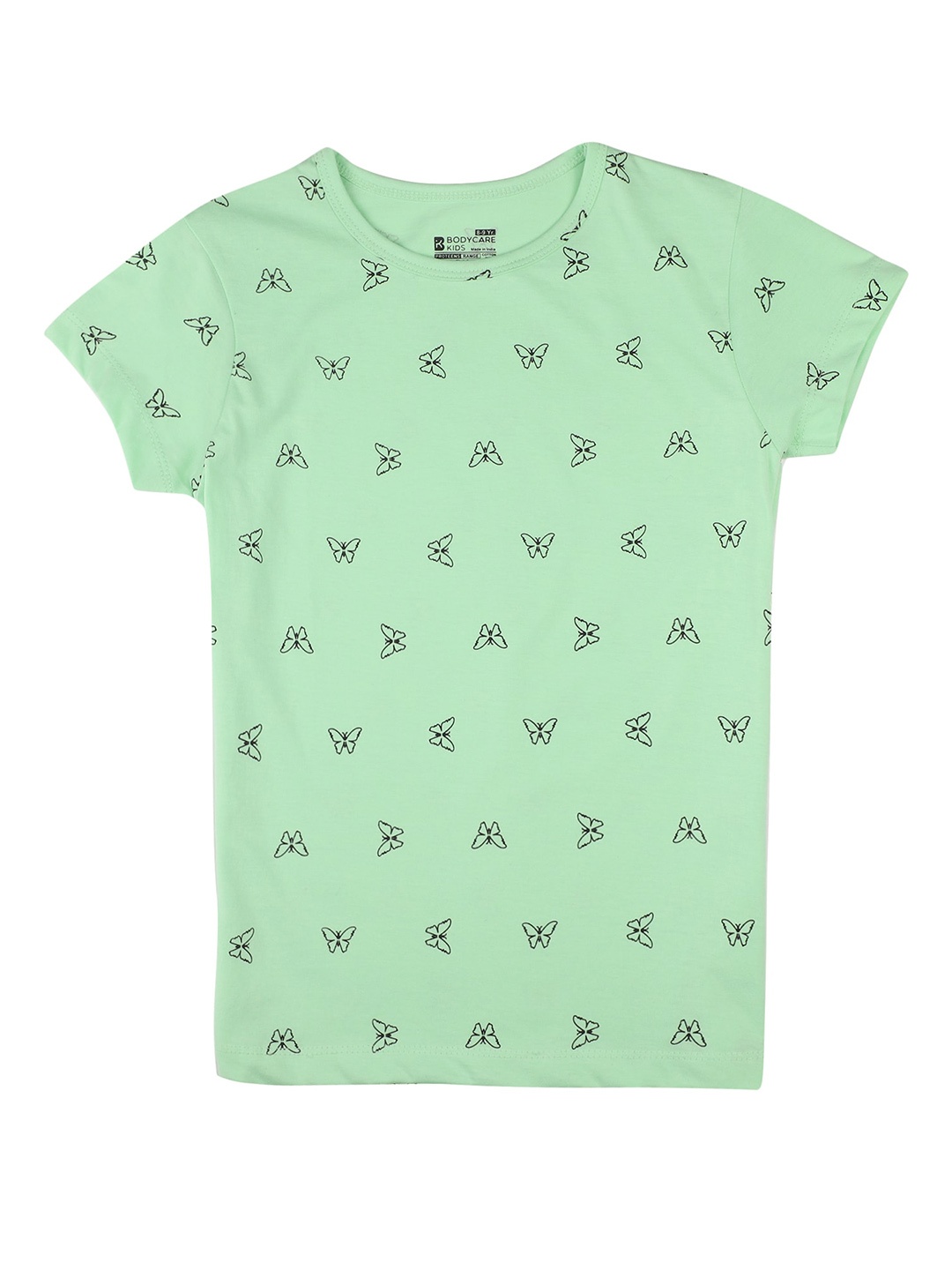 

PROTEENS Girls Conversational Printed Short Sleeve Cotton T-shirt, Green