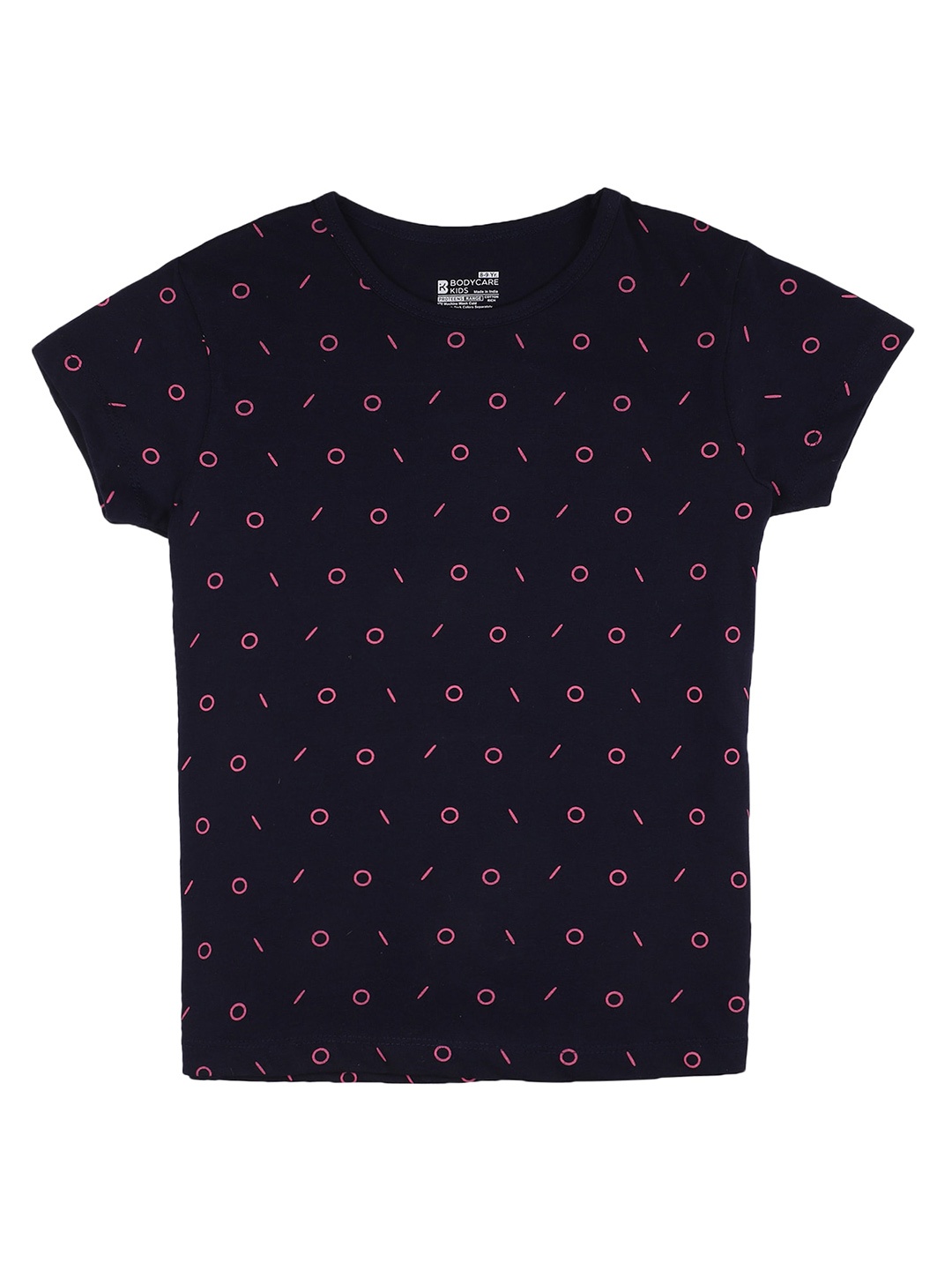 

PROTEENS Girls Conversational Printed Cotton T-shirt, Navy blue