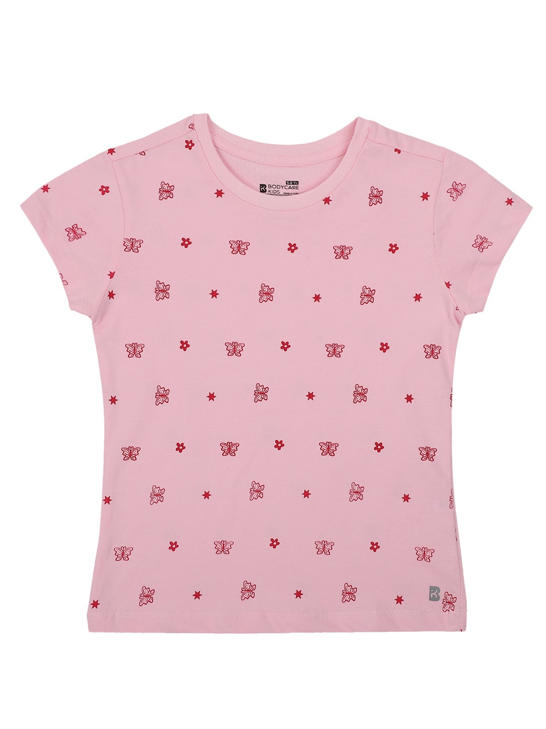 

PROTEENS Girls Antiviral & Antibacterial Conversatinal Printed Cotton T-shirt, Pink