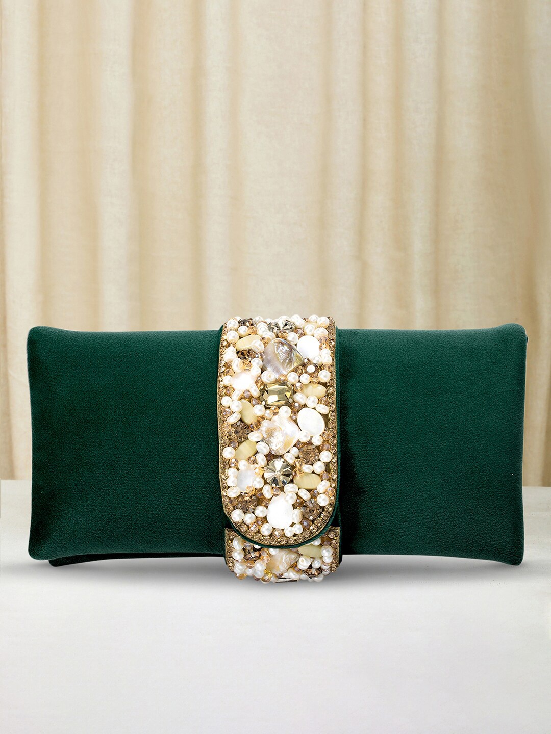 

Peora Embellished Purse Clutch, Green
