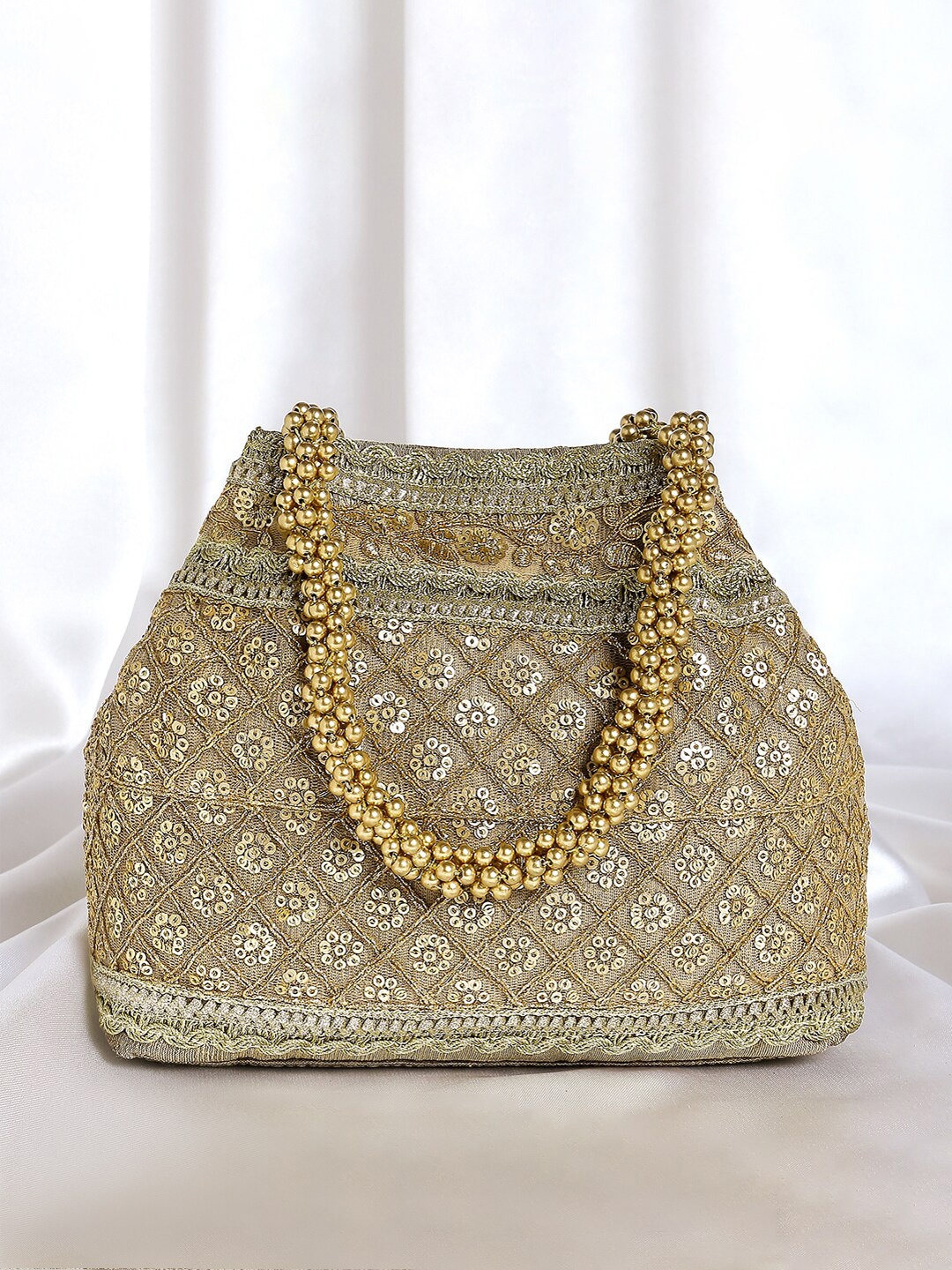 

Peora Embellished Potli Clutch, Gold