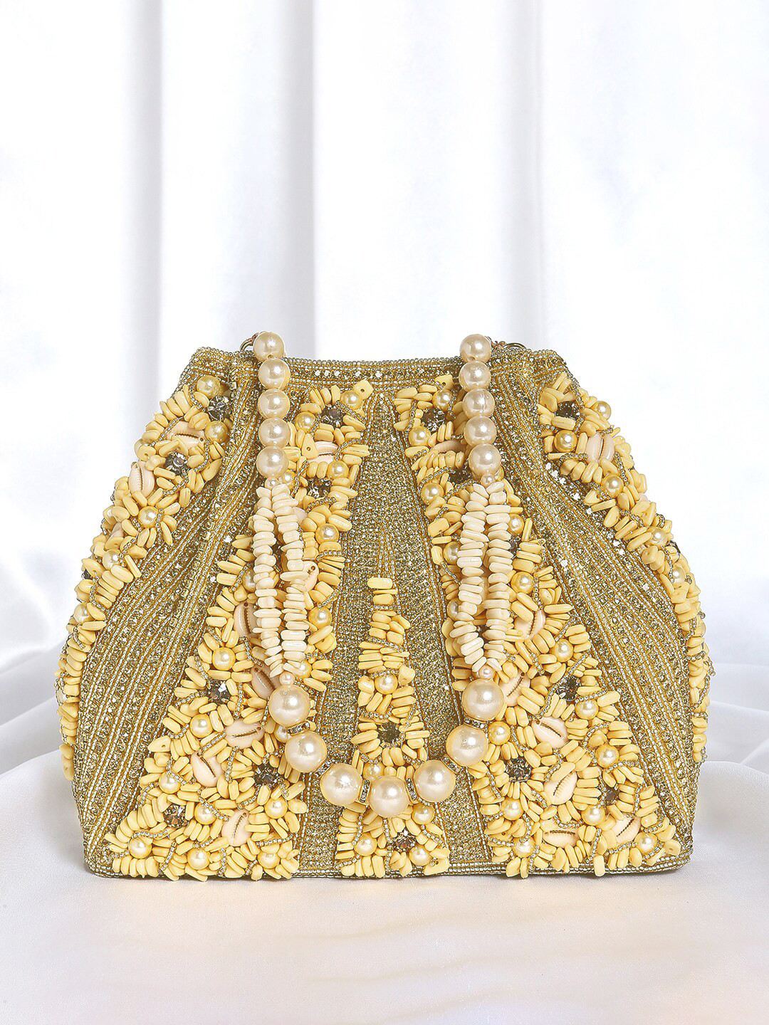 

Peora Embellished Potli Clutch, Gold