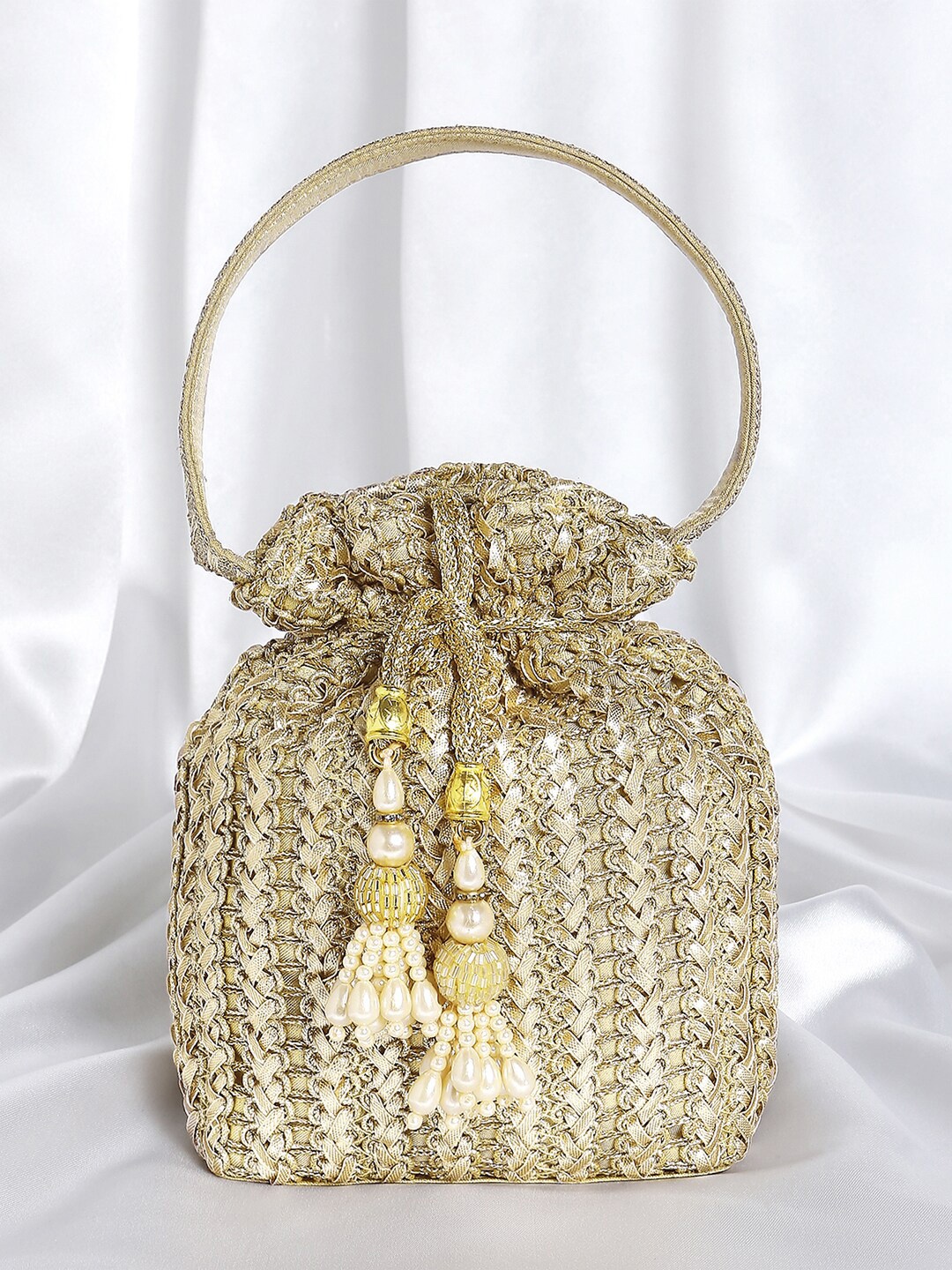 

Peora Embellished Potli Clutch, Gold