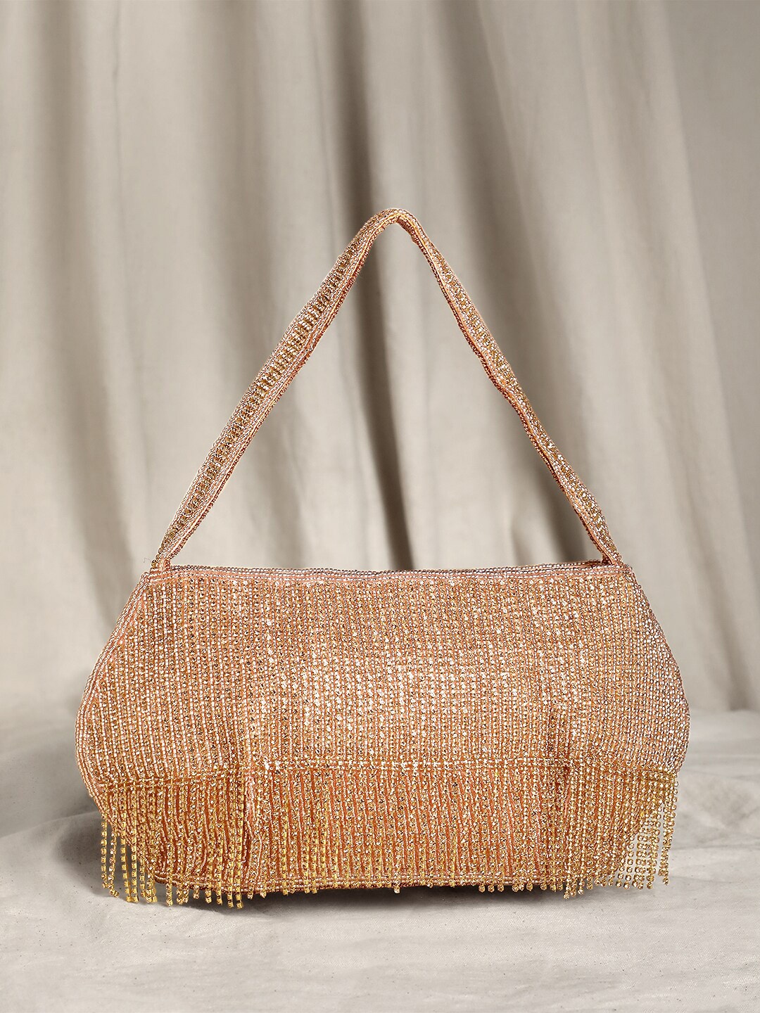 

Peora Embellished Potli Clutch, Rose gold