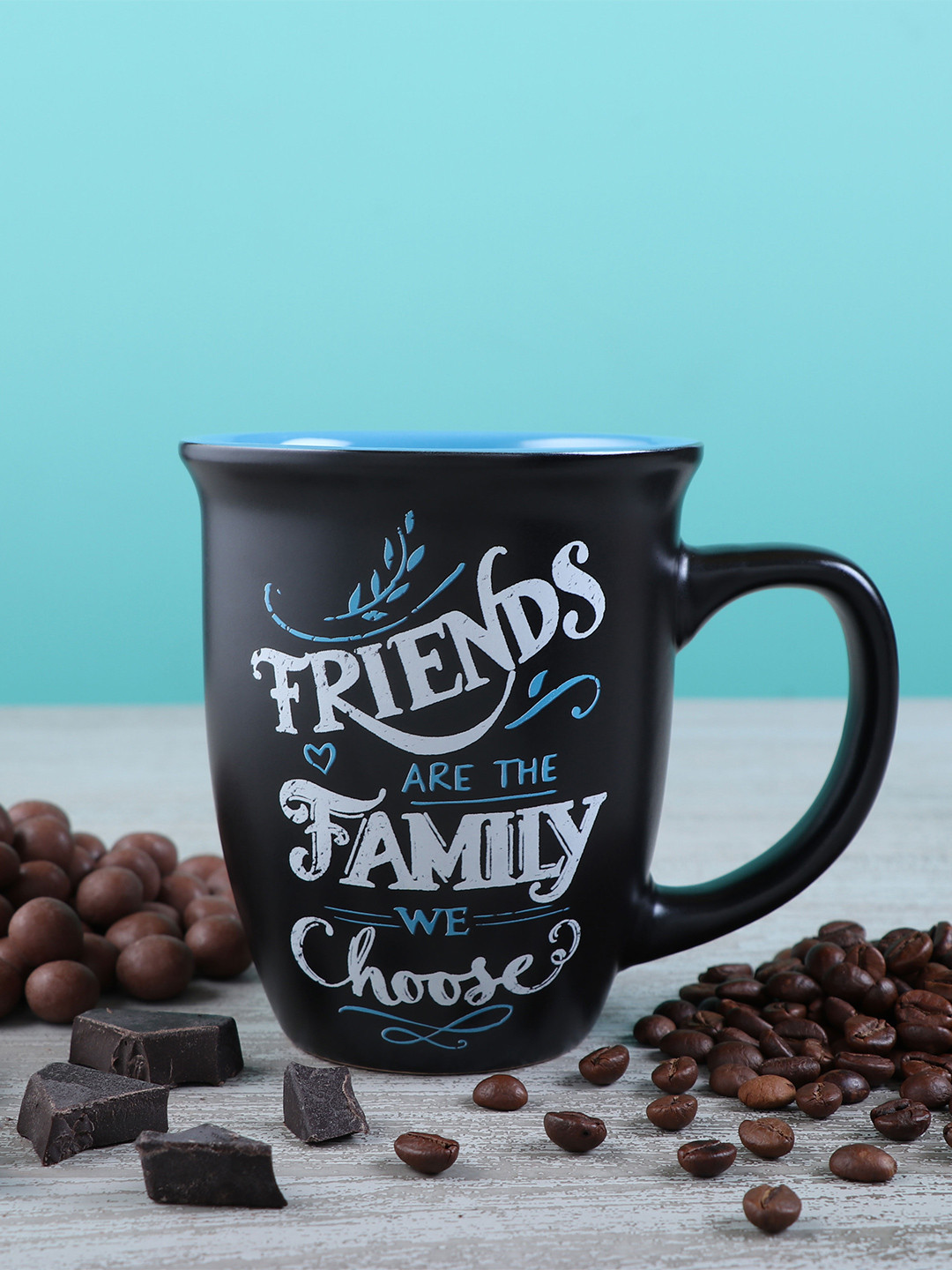 

Archies Black & Blue Printed Ceramic Glossy Mug 350 ml