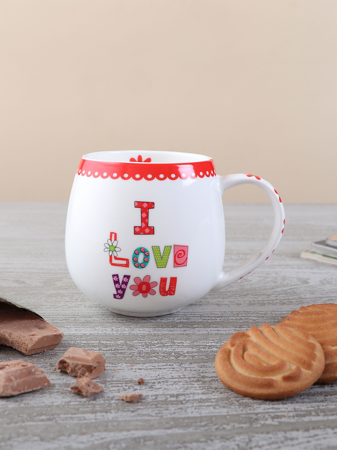 

Archies White & Red I Love You Printed Ceramic Glossy Mug 350 ml