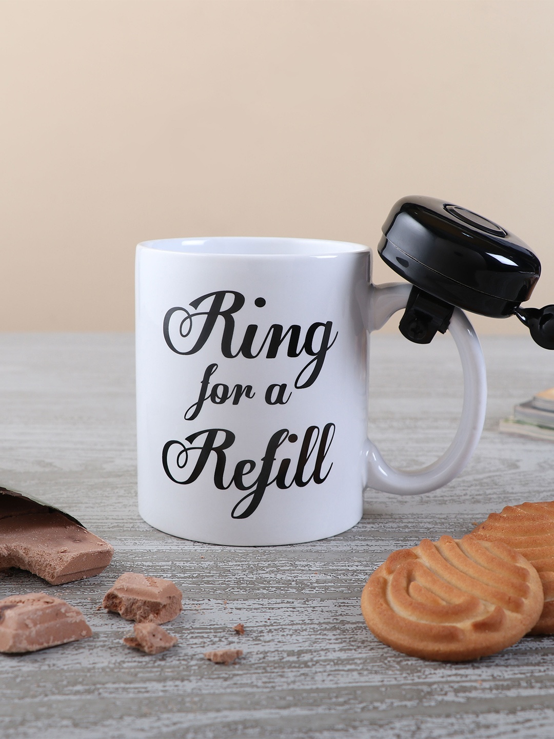 

Archies White & Black Text or Slogans Printed Ceramic Glossy Refill Mug 350 ml