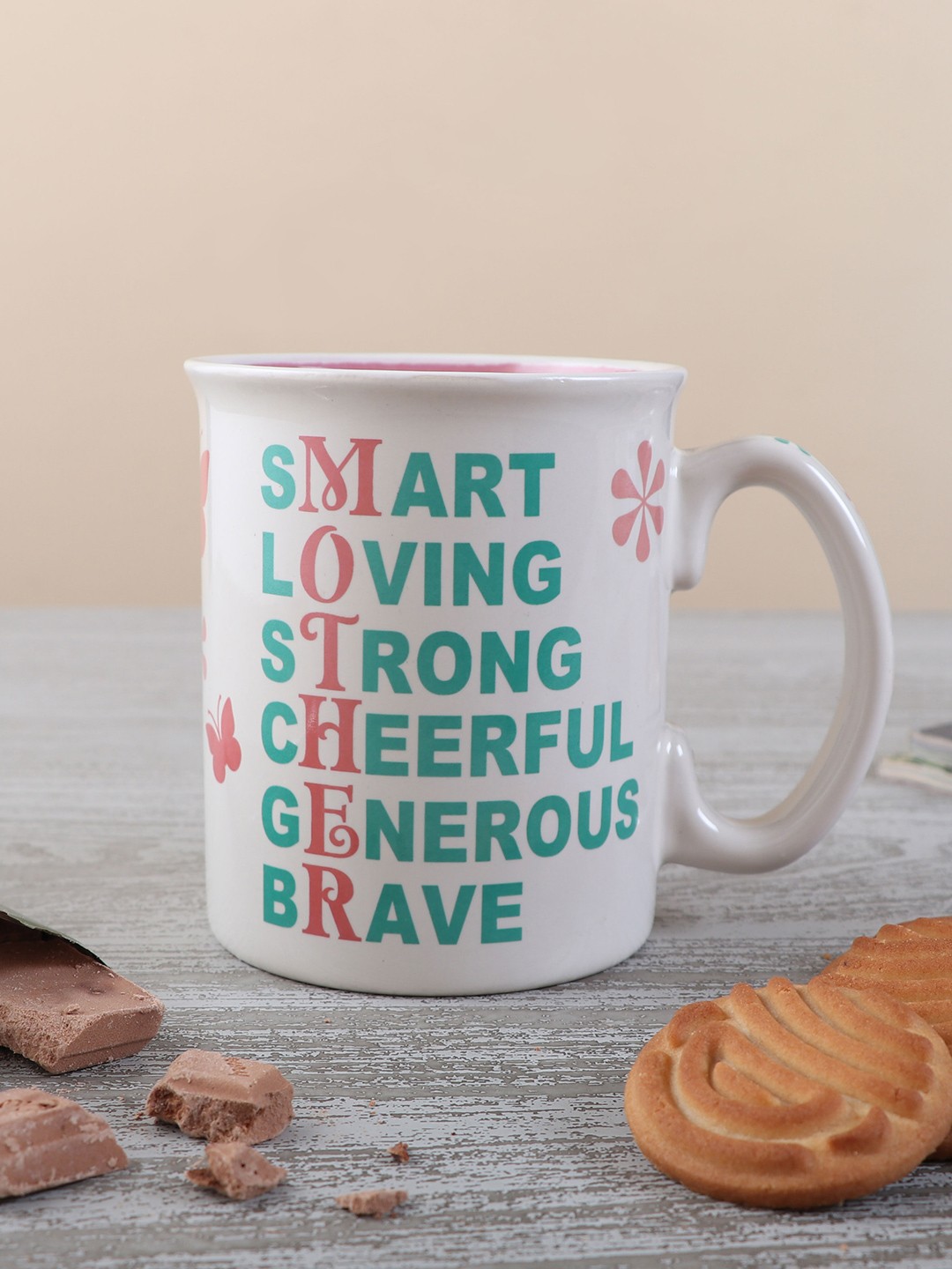 

Archies White & Green Text or Slogans Printed Ceramic Glossy Mug 500 ml