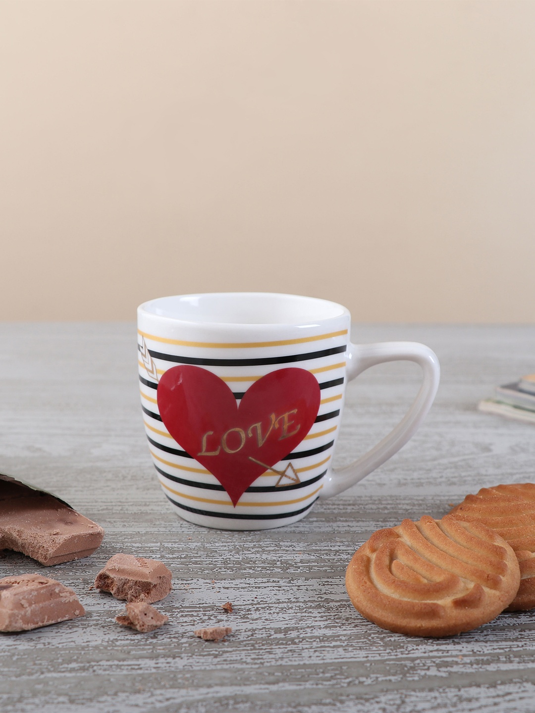 

Archies White & Red Printed Ceramic Glossy Mug 200 ml