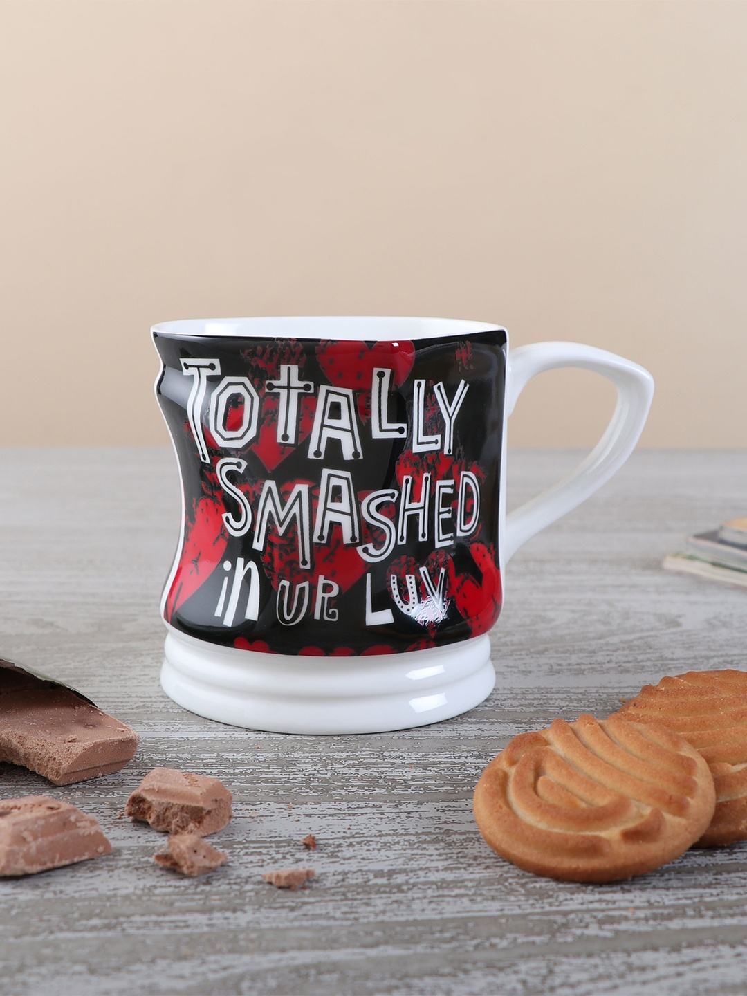 

Archies Black & White Text or Slogans Printed Ceramic Glossy Mug 350 ml