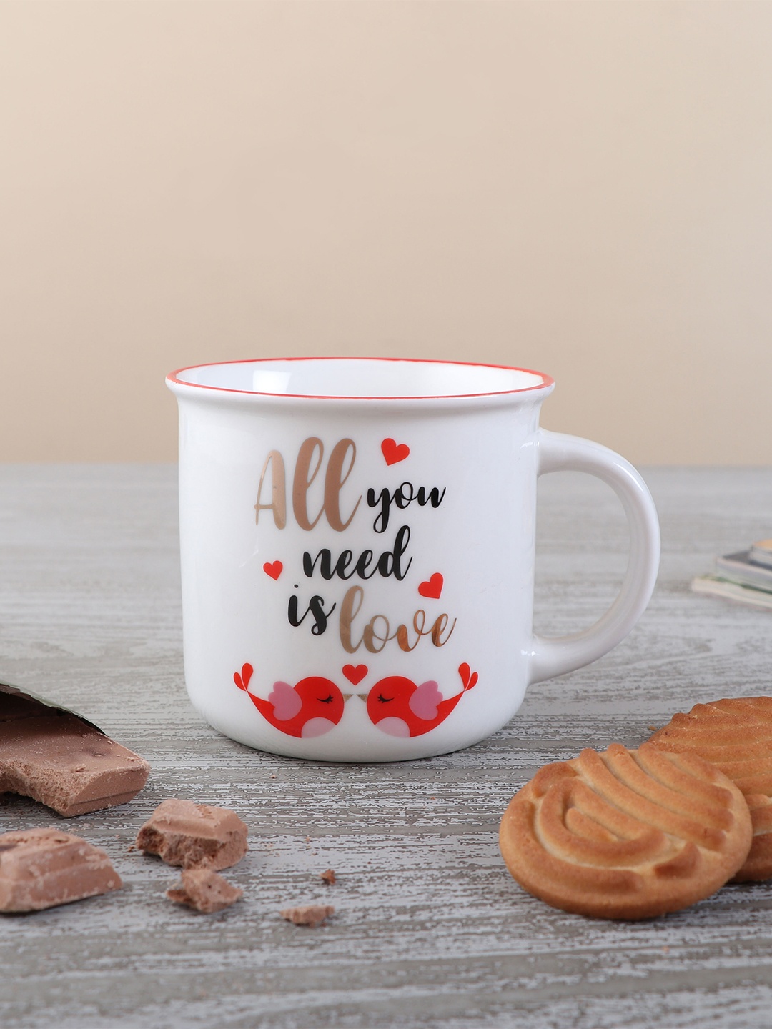 

Archies White & Red Text or Slogans Printed Ceramic Glossy Coffee Mug 500 ml