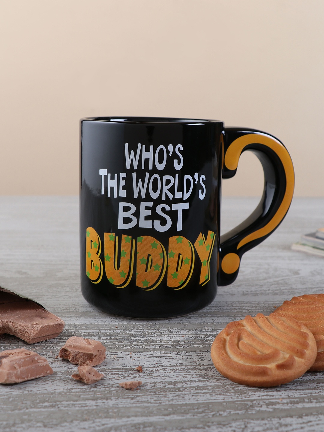 

Archies Black & Yellow Text or Slogans Printed Ceramic Glossy Mug 400 ml