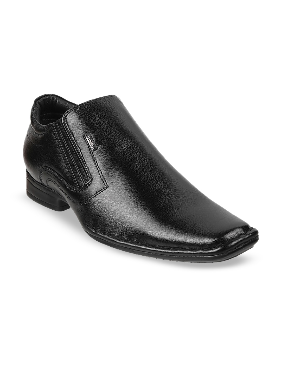 

Mochi Men Leather Slip-On Formal Shoes, Black