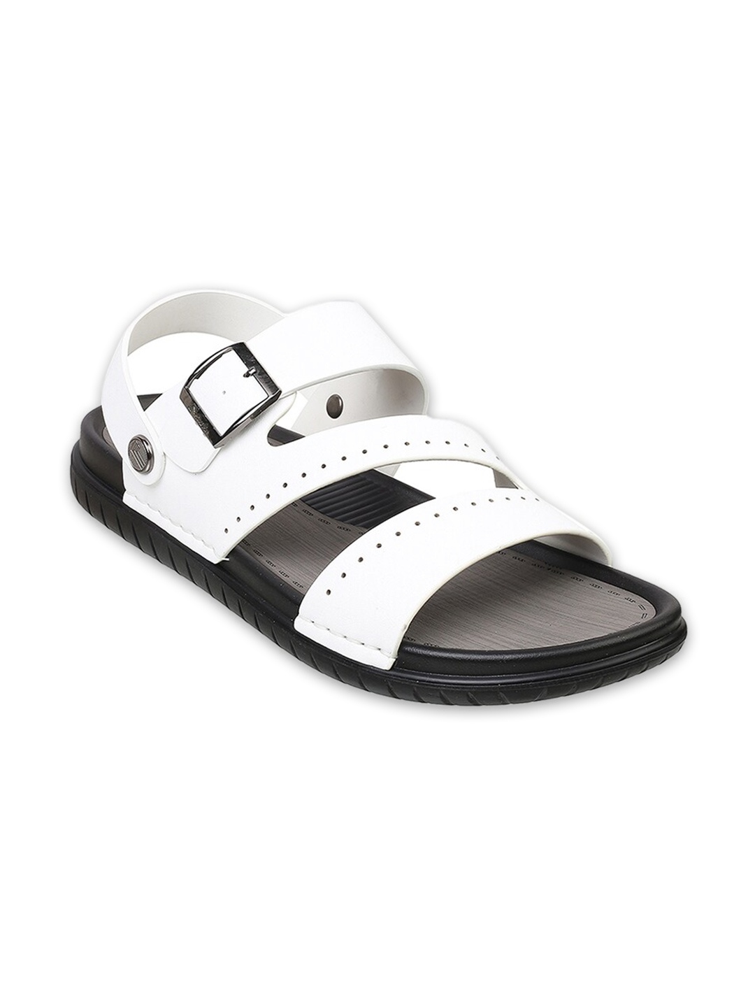 

DAVINCHI Men Buckle Comfort Sandals, White