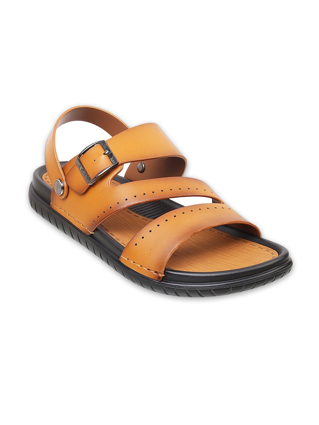 

DAVINCHI Men Buckle Comfort Sandals, Tan