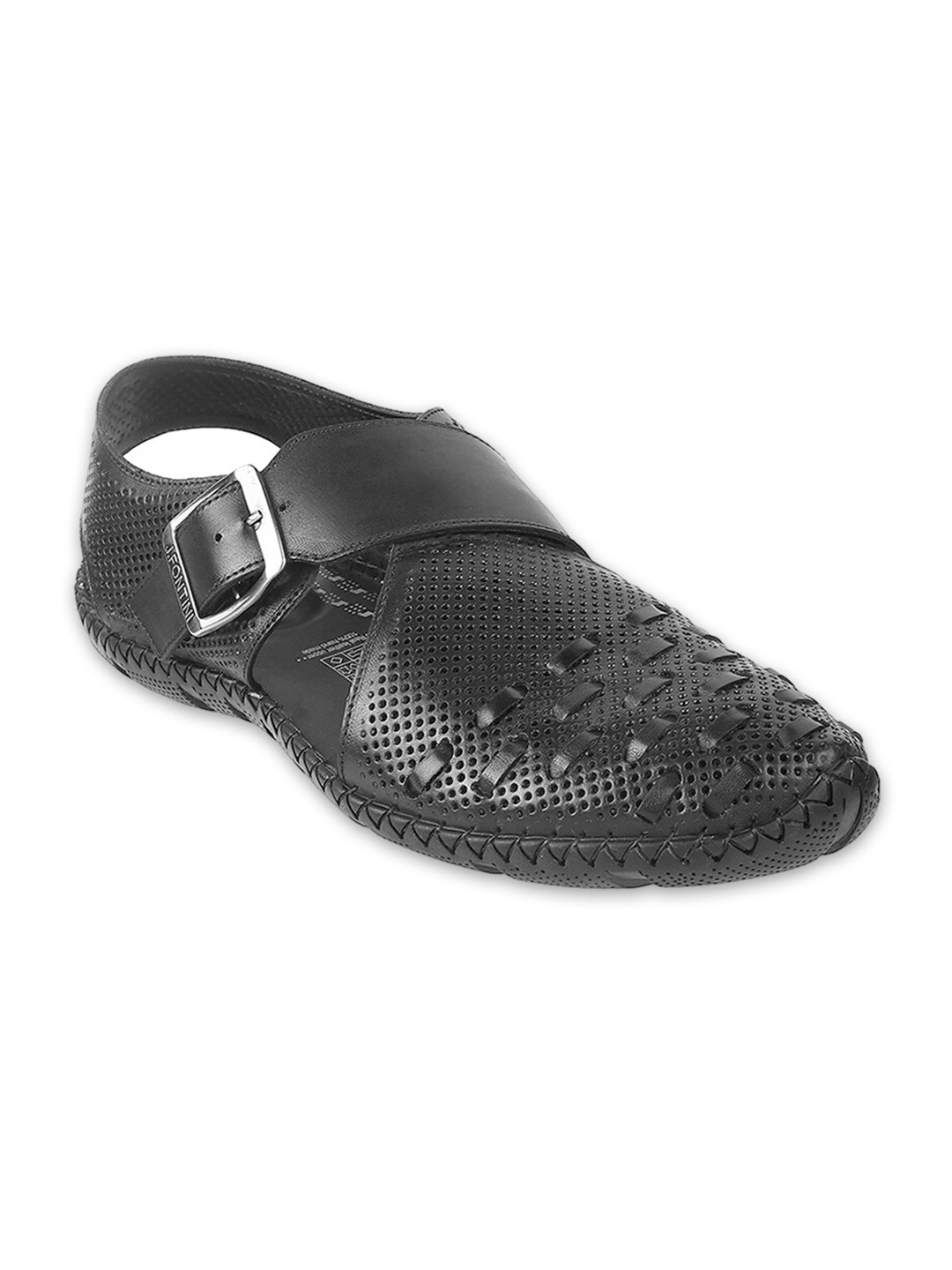 

J.FONTINI Men Buckle Shoe-Style Sandals, Black