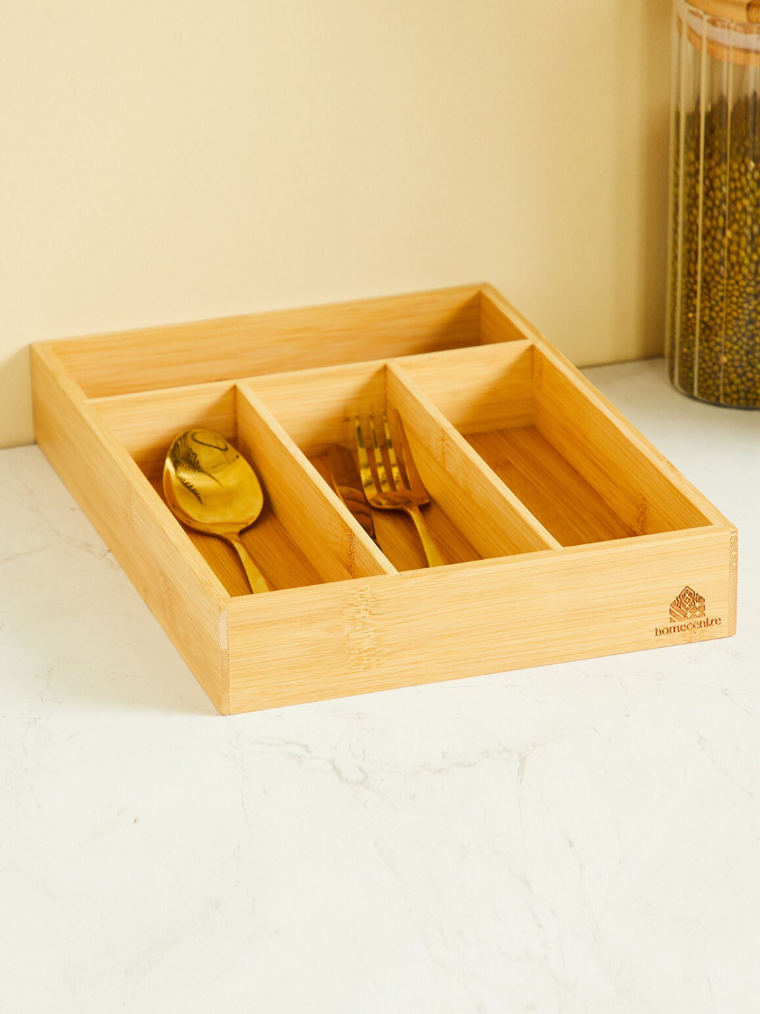 

Home Centre Spinel-Wallet Brown Opener Bamboo Cutlery Organizer