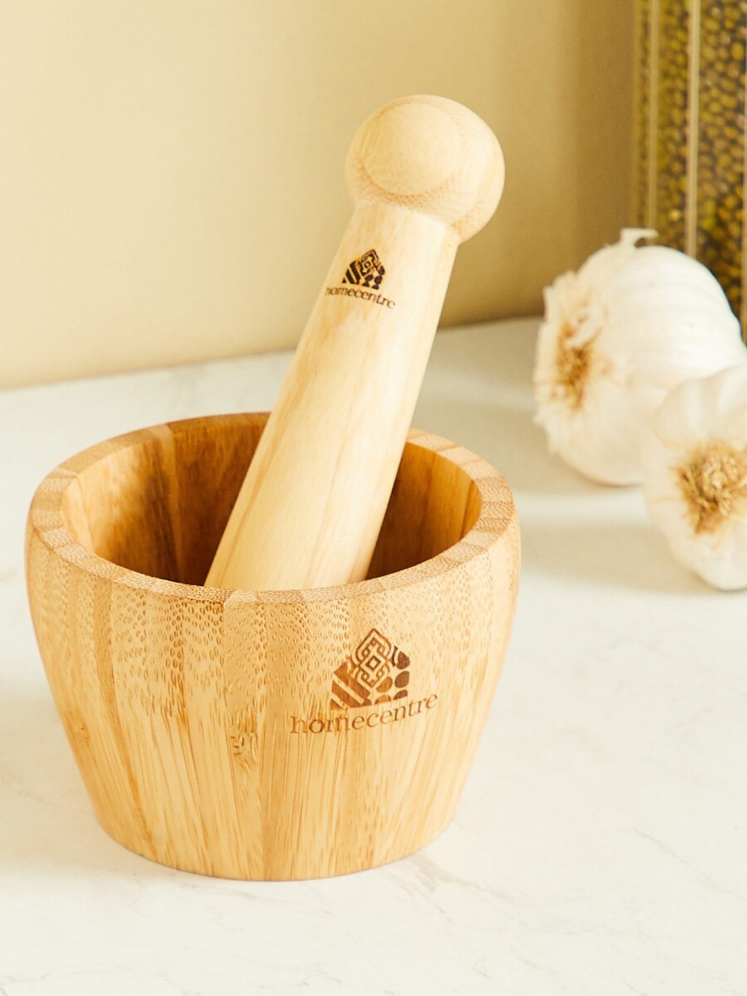 

Home Centre Spinel-Wallet Opener Brown 2 Pcs Bamboo Mortar & Pestle Set