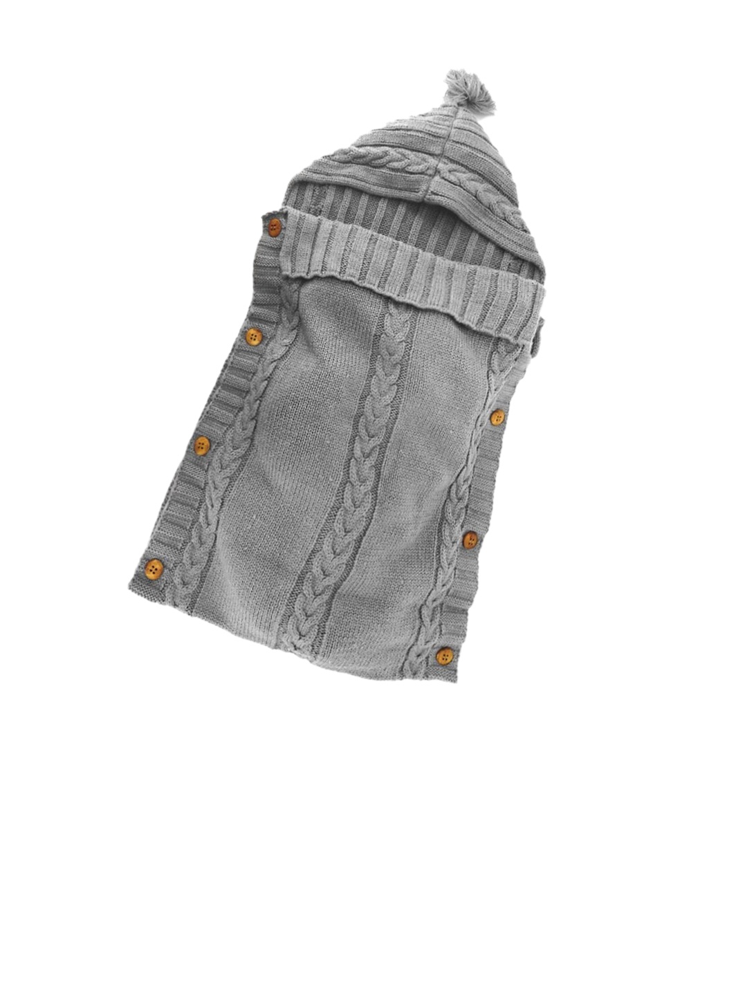 

Babymoon Infant Knitted Woollen Swaddle Sleeping Bag, Grey