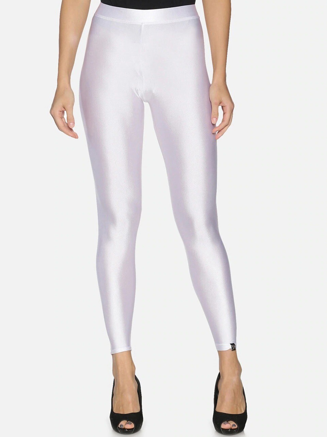 

TWIN BIRDS Women Shimmering Ankle Length Shimmer Leggings, White