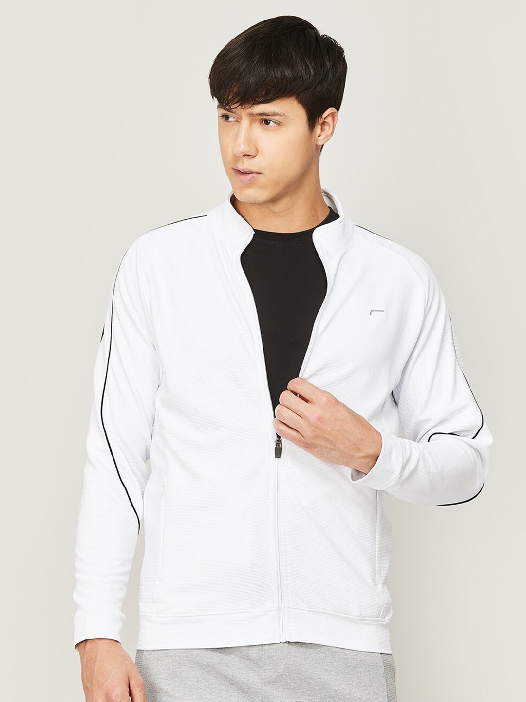 

Fame Forever by Lifestyle Men Mock Collar Cotton Sweatshirt, White
